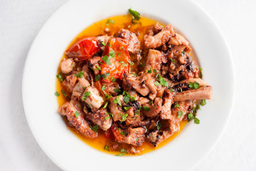 Galician style octopus with olive