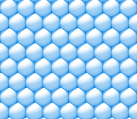 Fototapeta premium abstract 3d background made of nested spheres in white and blue in a hexagon pattern (seamless)
