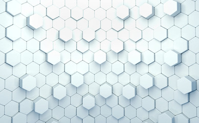 Abstract of hexagons random level color background.