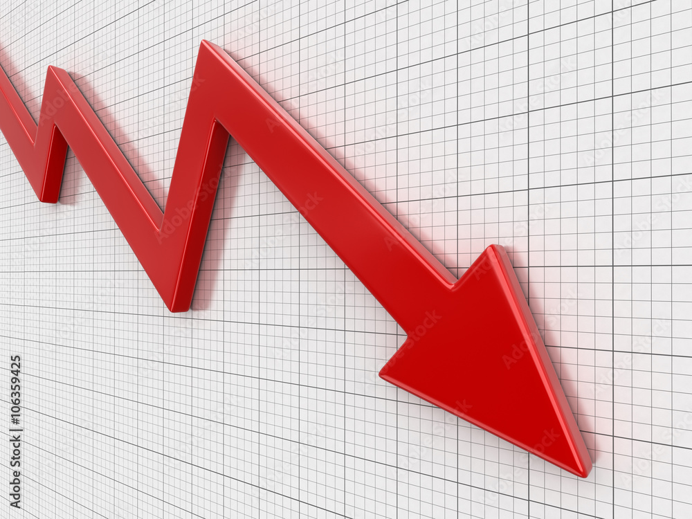 Poster 3d arrow downwards. image with clipping path