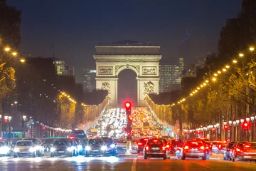 Schilderijen op glas Arc of Triomphe Champs-Elysees Paris France © vichie81