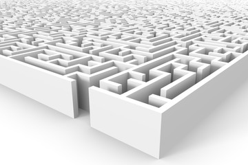 Fototapeta premium huge white maze structure with entrance