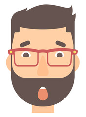 Scared man with open mouth.