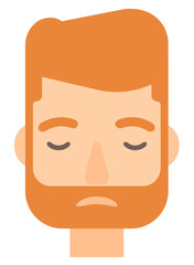 Grieving man with eyes closed.