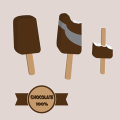 vector illustration of chocolate ice cream for the design of packaging products