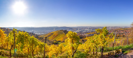 Naklejka premium Blick vom Württemberg über Stuttgart 
