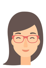 Pleased woman with her eyes closed.