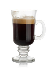 black coffee with foam