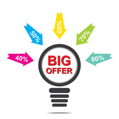 big offer discount banner design vector
