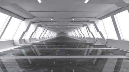 3D Futuristic interior room