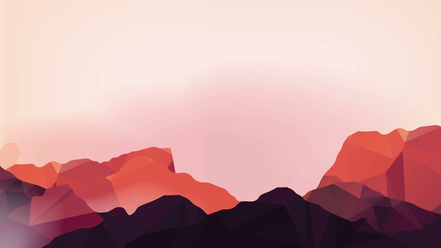 Digital Geometric Mountain Landscape Loop
