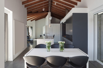 Interiors, dining table modern design