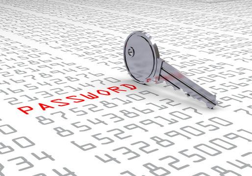 Schl&uuml;ssel im Zahlencode seitlich