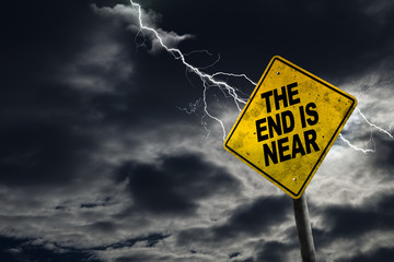 End is Near Sign With Stormy Background - 106363880