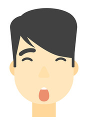 Scared man with open mouth.