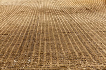 plowed agricultural field  
