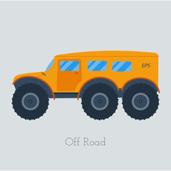 Cross country vechicle vector illustration . Isolated atv truck. Off Road Vehicle Outdoor