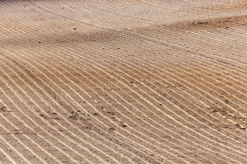 plowed agricultural field  
