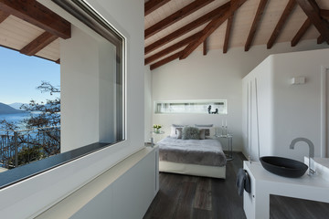 Comfortable bedroom of a loft