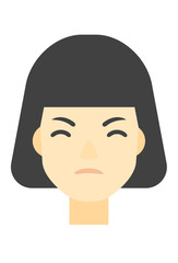 Detesting angry woman.