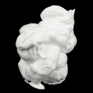 Shaving Foam on Black Background