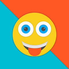 Smile material design vector illustration. Yellow smile illustration. Material design vector.
