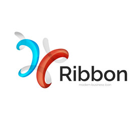 Modern vector ribbon logo