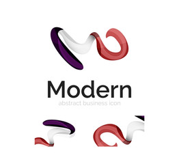 Obraz premium Vector abstract ribbon logo with business card identity design