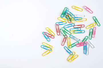 Paper clip notebook on white background