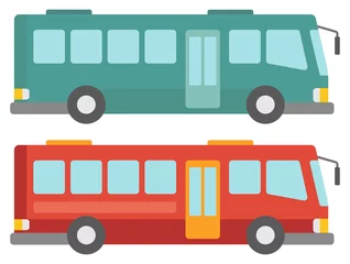 Foto op Plexiglas Side view of two city buses. © Visual Generation