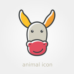 Donkey icon. Farm animal vector illustration
