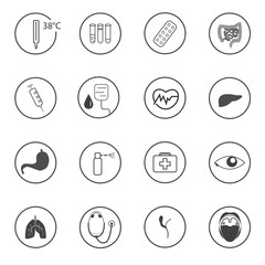 Flat medical icons. Vector elements