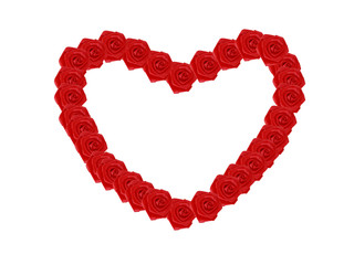 Obraz premium fabric red roses Heart background