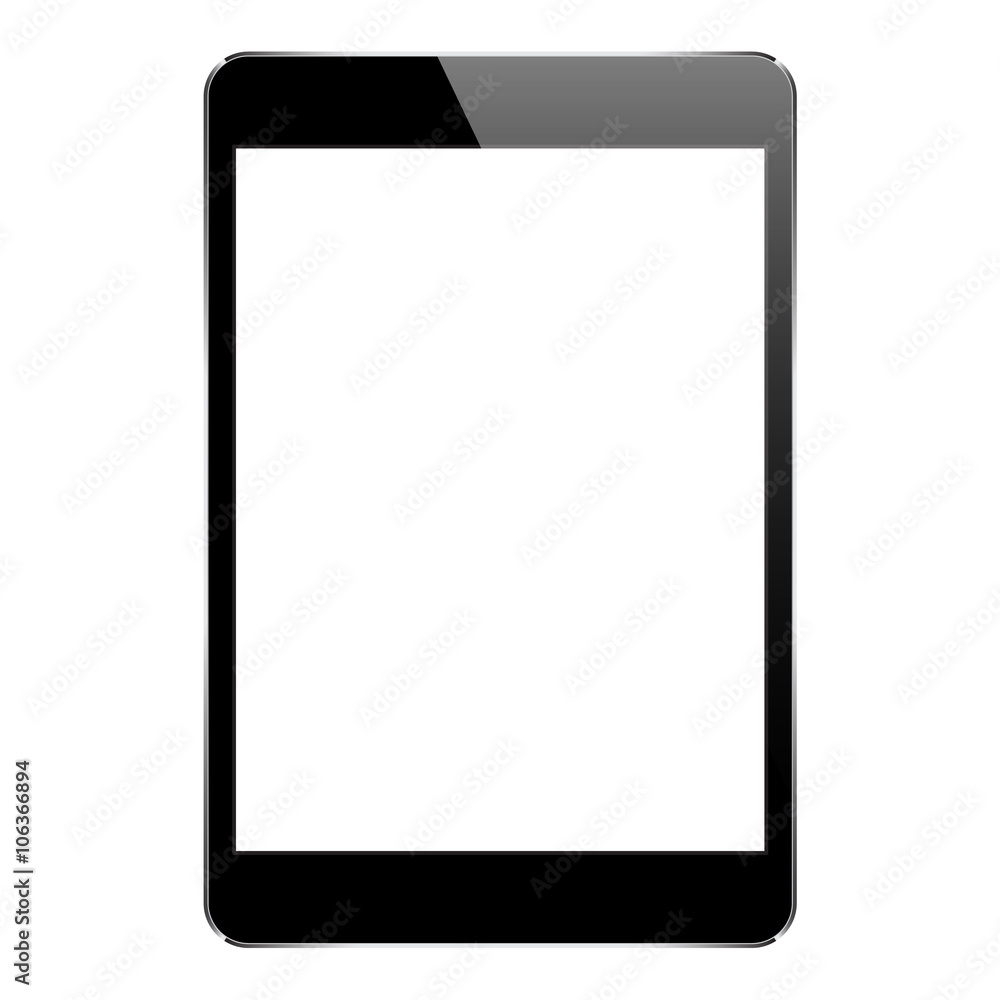 Aufkleber mock up black tablet isolated on white vector design