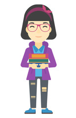 Woman holding folders.