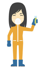 Laboratory assistant with test tube.