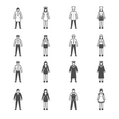 People and Occupation icon set