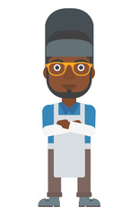 Confident smiling welder.