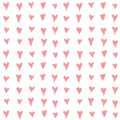 Vector hearts seamless pattern. Hand drawn hearts for Valentine's greeting cards and wallpaper