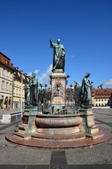 Fototapeta na wymiar The MAXIMILIANSBRUNNEN fountain in Bamberg, Bavaria, Germany