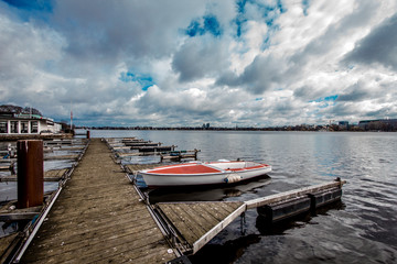 boat station in Hamburg..