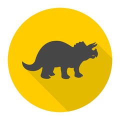 Triceratops icon with long shadow