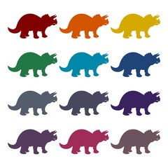 Triceratops icons set