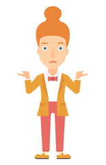 Woman with spread hands.