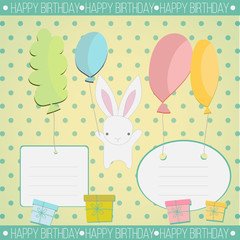 Obraz premium Little white bunny Birthday gift