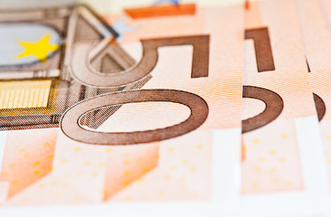 Fototapeta na wymiar 50 euro banknotes, close up