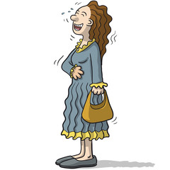 a female character with funny smile