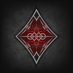 Масть колоды карт. Бубна. Покер и казино.