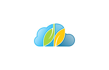 leaf cloud arrow logo