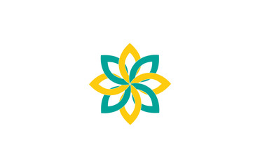 star circle leaf flower logo